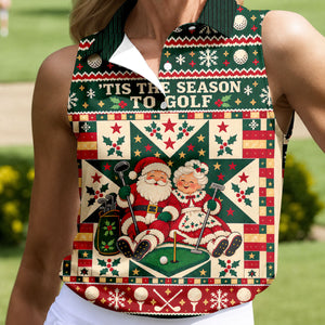 Tis The Season To Golf Christmas Golf Shirt, Womens Golf Shirts, Ladies Golf Apparel