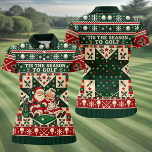 Tis The Season To Golf Christmas Golf Shirt, Womens Golf Shirts, Ladies Golf Apparel