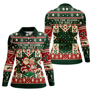 Tis The Season To Golf Christmas Golf Shirt, Womens Golf Shirts, Ladies Golf Apparel