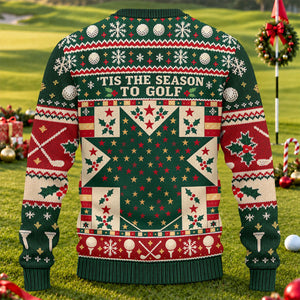 Tis The Season To Golf Ugly Christmas Sweater, Christmas Golf Gift, Golf Lover Gifts