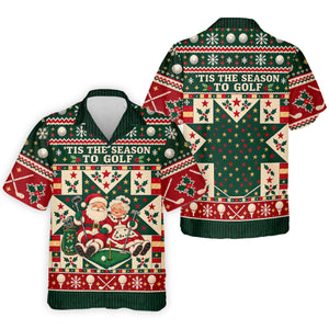 Tis The Season To Golf Christmas Golf Shirt, Funny Mens Golf Shirts, Mens Golf Polo