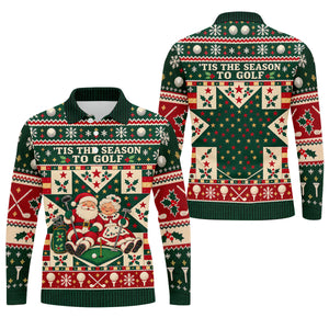Tis The Season To Golf Christmas Golf Shirt, Funny Mens Golf Shirts, Mens Golf Polo
