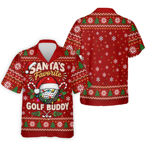Santa's Favorite Buddy Christmas Golf Shirt, Mens Golf Clothing, Mens Golf Shirts
