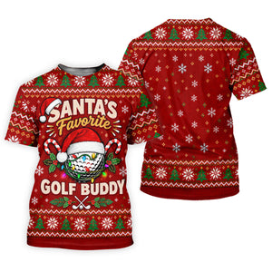 Santa's Favorite Buddy Christmas Golf Shirt, Ladies Golf Apparel, Womens Golf Apparel