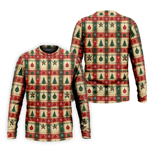 Tree Patchwork Plaid Christmas Golf Shirt, Golf Shirts For Men, Mens Golf Apparel