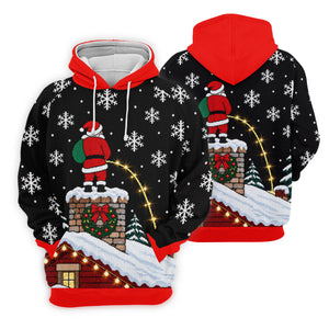 Santa On Chimney Christmas Golf Shirt, Mens Golf Apparel, Funny Mens Golf Shirts - Hoodie