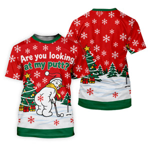 Are You Looking At My Putt Christmas Golf Shirt, Mens Golf Polo, Mens Golf Shirts - T-Shirt