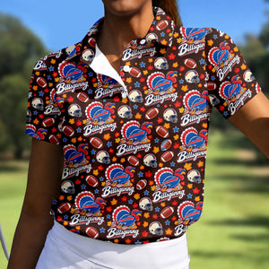 Helmet Football Fall Thanksgiving Golf Shirt, Ladies Golf Apparel, Womens Golf Shirts