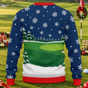 Santa Golf Snowman Ugly Christmas Sweater, Christmas Golf Gift, Holiday Party Sweater - View 2