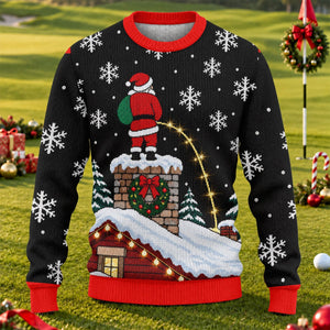 Santa On Chimney Ugly Christmas Sweater, Ugly Sweater Party, Christmas Party Outfit - View 1