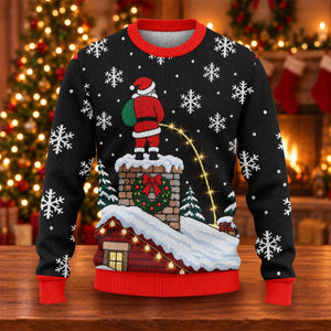 Santa On Chimney Ugly Christmas Sweater, Ugly Sweater Party, Christmas Party Outfit - View 6