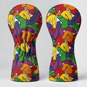 LGBTQ Pride Colors Adult Humor Golf Headcover, Golf Club Head Covers, Fun Golf Gift