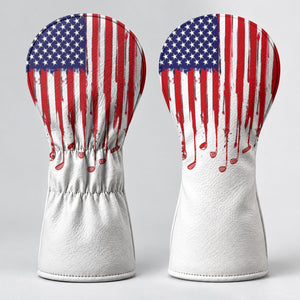 American Flag Dripping Paint Golf Head Cover, 4th Of July Golf Gift, Golf Gift Ideas