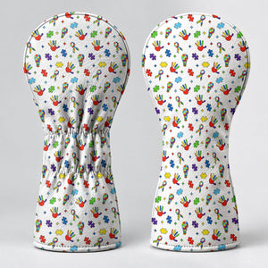 Autism Awareness Puzzle Hands Golf Head Cover, Autism Awareness Gift, Driver Cover