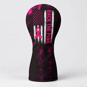 Back The Pink American Flag Breast Cancer Headcover, Cancer Awareness Gift, Golf Gift