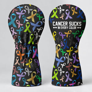 Cancer Sucks In Every Color Bold Ribbons Golf Headcover, Driver Headcover, Golf Gift