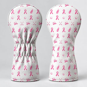 Pink Ribbon Breast Cancer Awareness Golf Head Cover, Ladies Golf Gift, Gift For Her