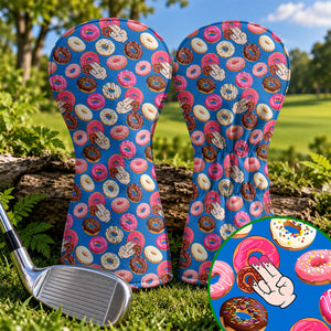 Funny Donut Adult Humor Blue And Pink Golf Head Cover, Gift For Golfers, Golfer Gift