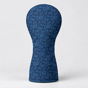 Girl Dad Navy Blue Pattern Golf Head Cover, Dad Golf Gift, Golf Accessories For Men