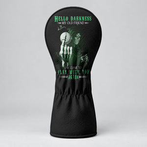 Hello Darkness My Old Friend Skull Golf Head Cover, Golf Gift Ideas, Golf Lover Gift