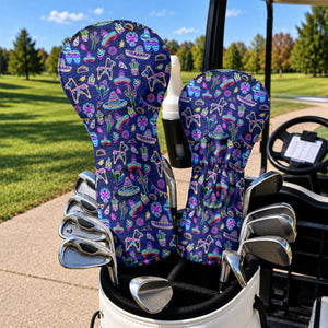 Mexican Holiday Neon Cinco De Mayo Golf Head Cover, Fiesta Golf Gift, Golf Gift Ideas