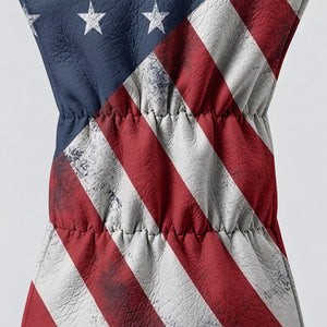 US Bald Eagle Distressed Flag Faith Cross Headcover, Patriotic Golf Gift, Golfer Gift