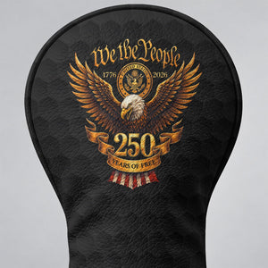 We The People 250 Years Black Gold Eagle Headcover, Patriotic Golf Gift, Driver Cover