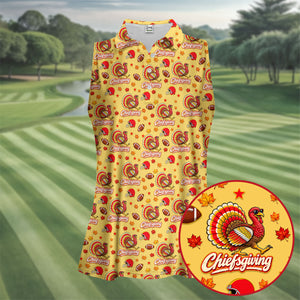 Chiefsgiving Thanksgiving Golf Shirt, Golf Shirts For Women, Womens Golf Apparel