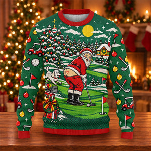 Funny Santa Mooning Dog Ugly Christmas Sweater, Christmas Gifts, Ugly Sweater Party
