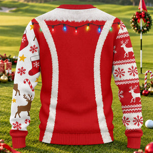 Santa Stuck In Belly Ugly Christmas Sweater, Funny Christmas Outfit, Golf Lover Gifts