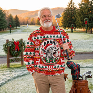 Funny Screaming Goat Ugly Christmas Sweater, Christmas Gifts, Funny Holiday Sweater