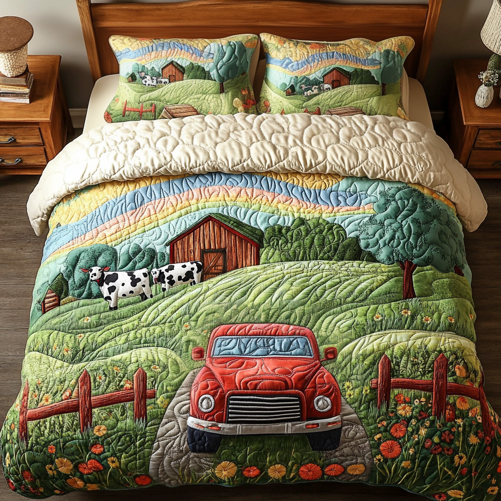 Barn Blessings Quilted Bedding Set Quilted Bedspread Mothers Day Gift