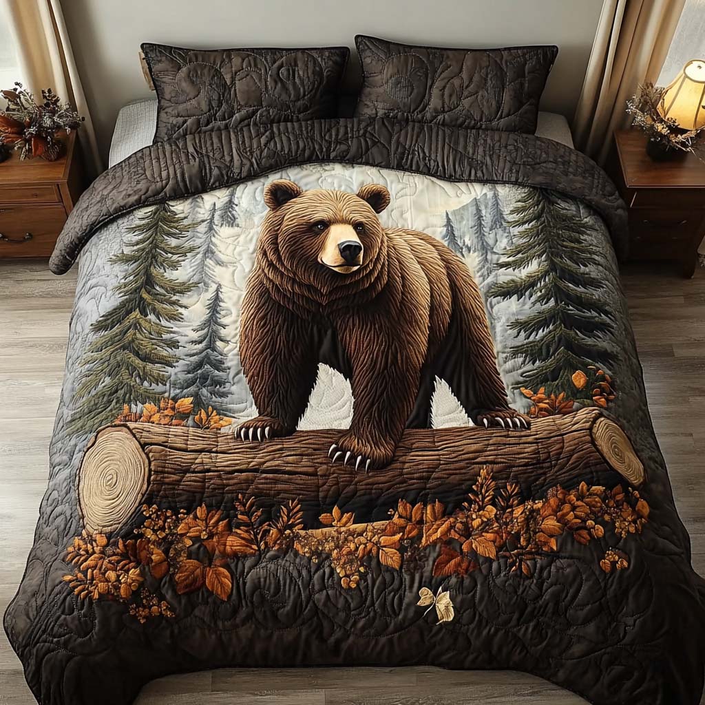 Bear Tales 3-Piece Quilted Bedding Set Quilted Bedspread Mothers Day Gift