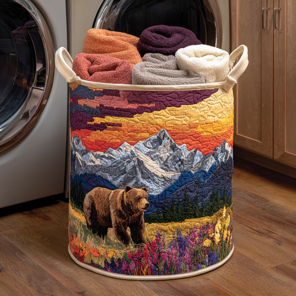 Bear Wildflower Laundry Basket Laundry Gifts, Housewarming Gift Ideas, Mother's Day Gifts