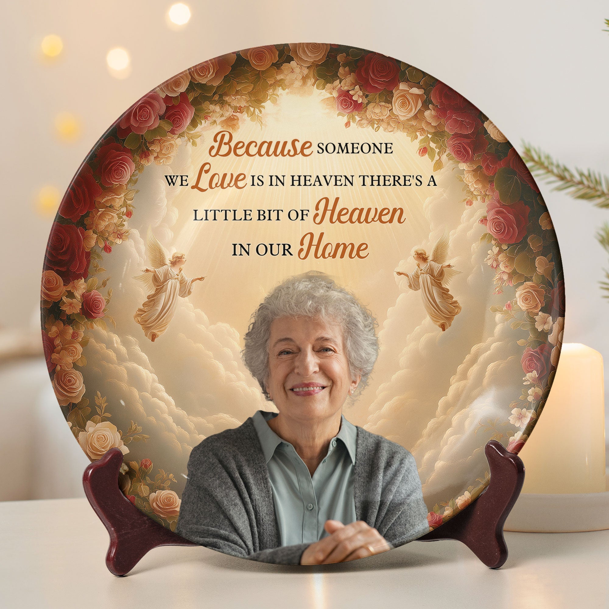 Because Someone We Love Is In Heaven Personalized Plate, Memorial Gift, Sympathy Gifts