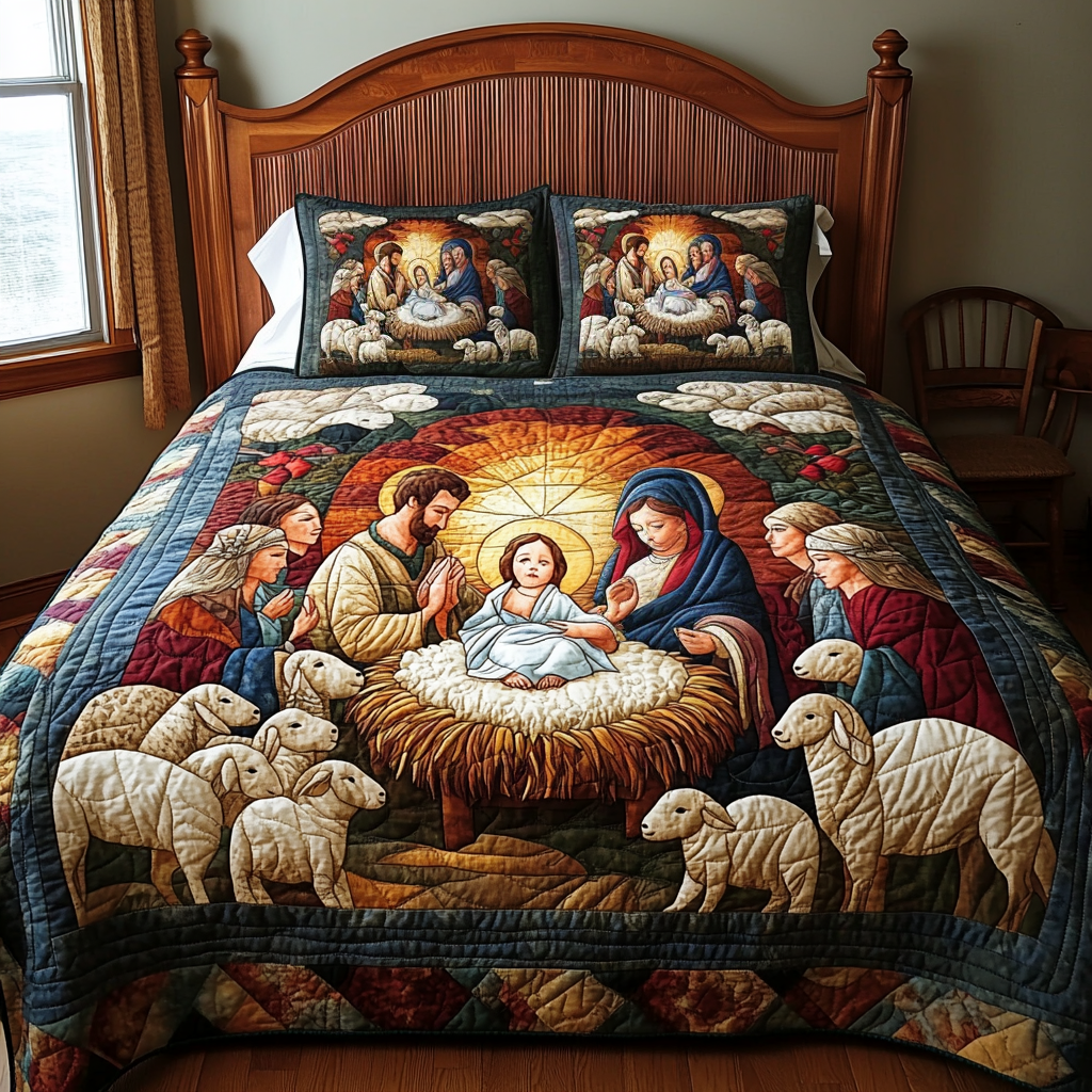 Bethlehem Blessings Quilted Bedding Set Quilted Bedding Set Fall Quilt Sets New Home Gift