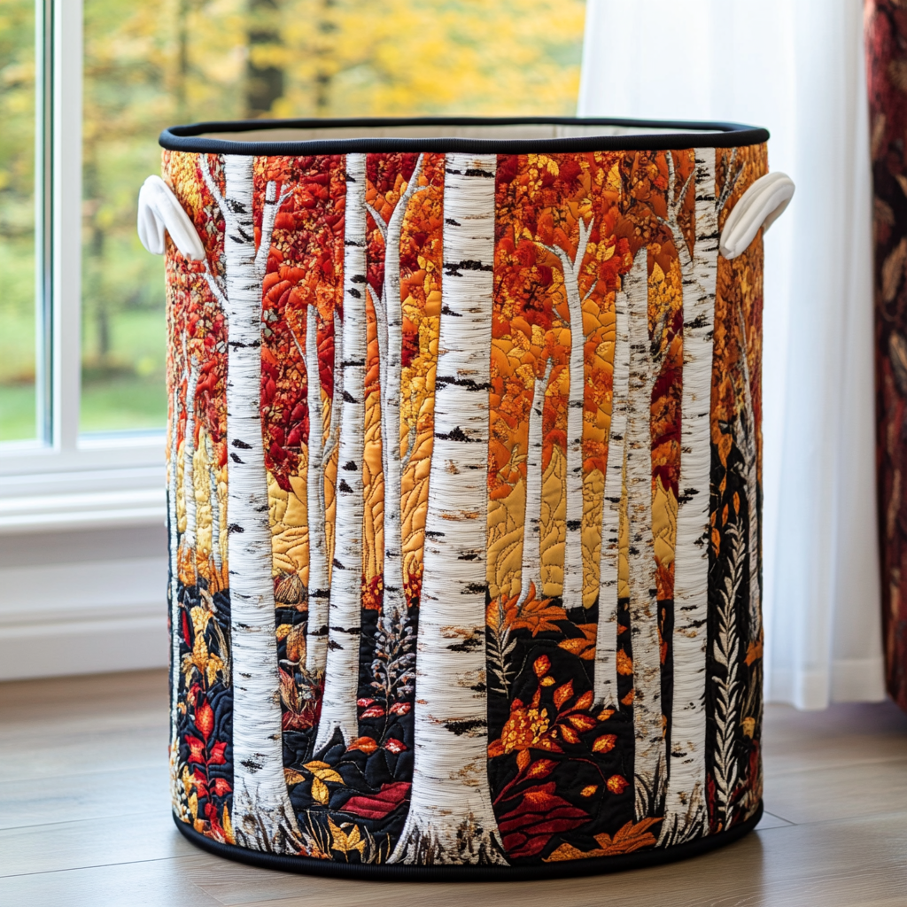 Birch Leaves Laundry Basket Laundry Gifts, Housewarming Gift Ideas, Mother's Day Gifts
