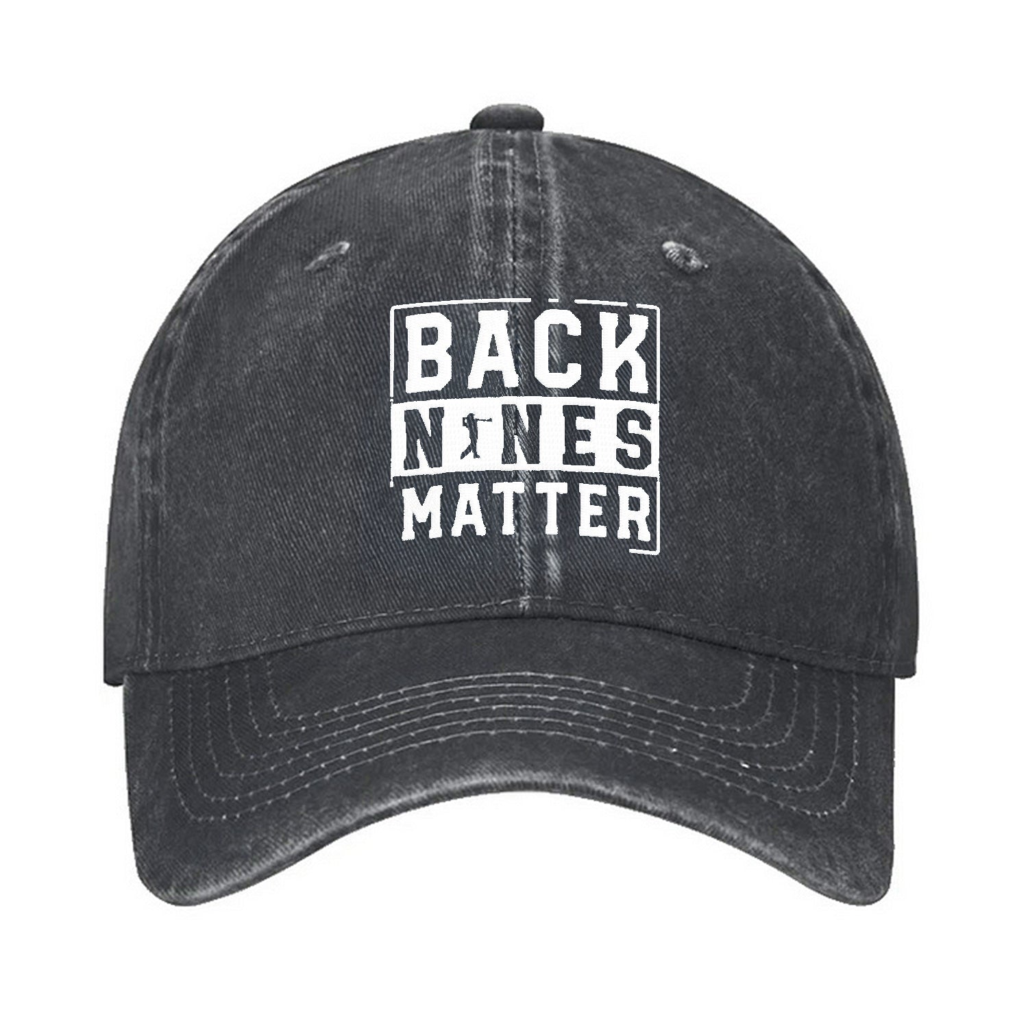 Back Nines Matter Embroidered Baseball Cap, Funny Golf Cap, Dad Golf Gift