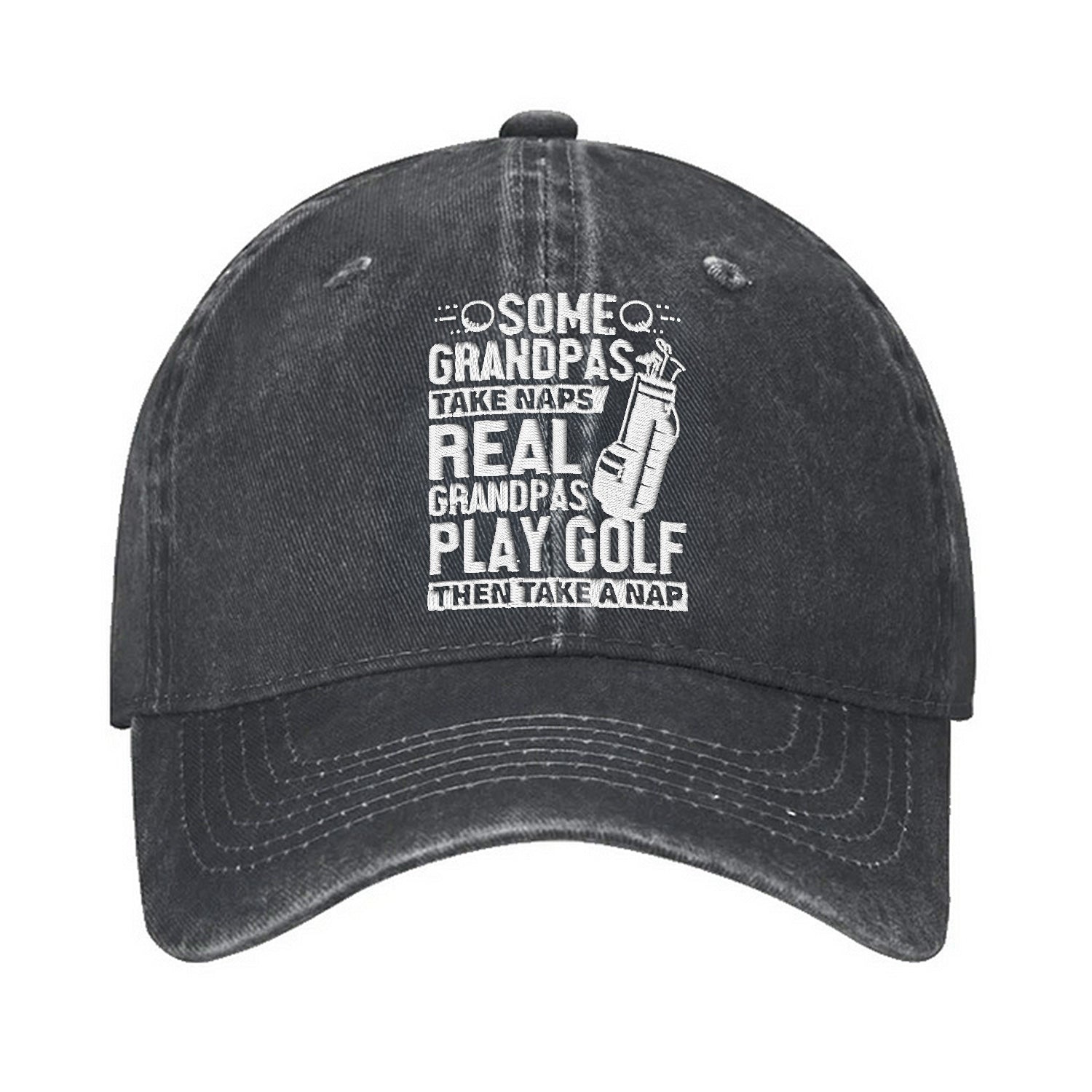Real Grandpas Play Golf Embroidered Baseball Cap, Funny Gift For Dad