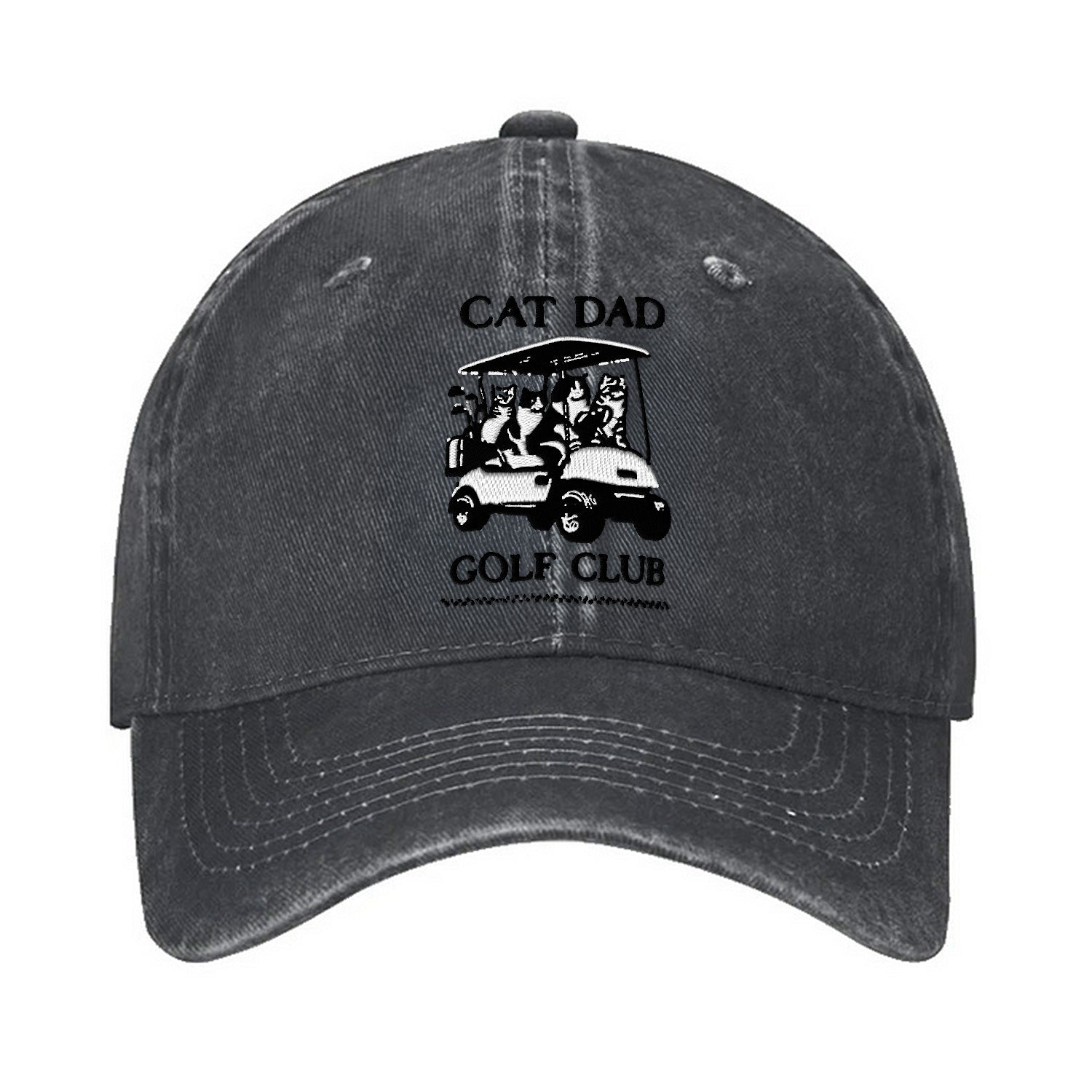 Cat Dad Golf Club Embroidered Baseball Cap, Funny Dad Hat, Golf Present For Dad