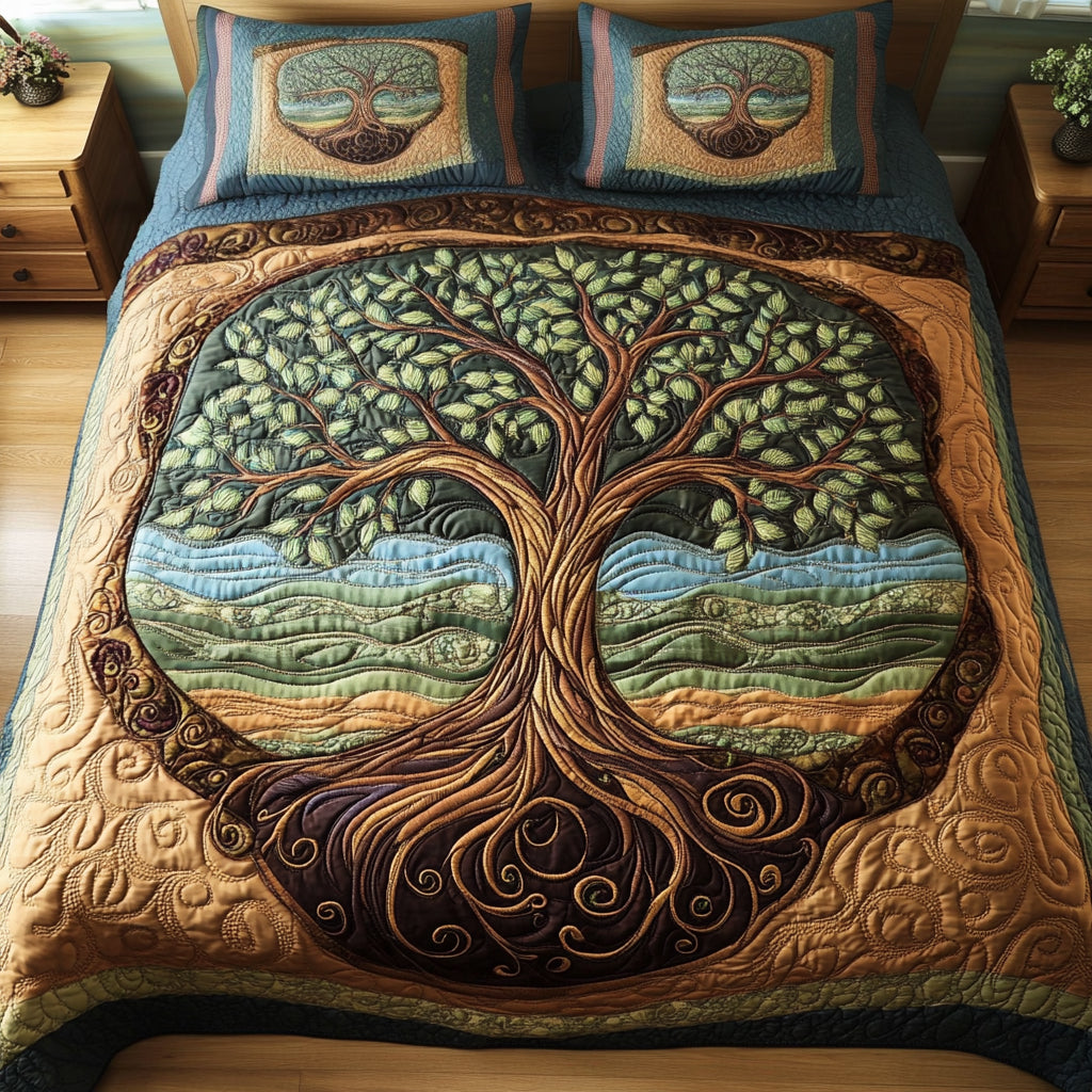 Blissful Bloom Quilted Bedding Set Quilted Bedspread Nature Lover Gift Fall Decor Gift