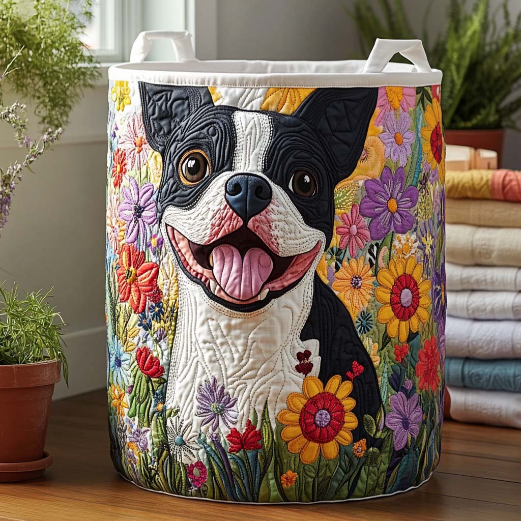 Blooming Pup Laundry Basket Laundry Gifts, Housewarming Gift Ideas, Mother's Day Gifts