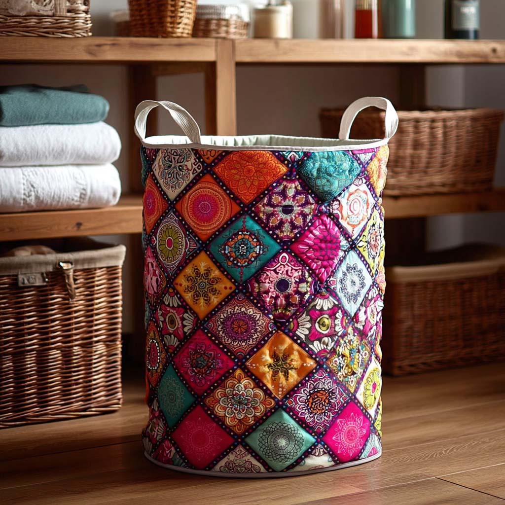 Boho Patchwork Vibes Laundry Basket Laundry Gifts, Housewarming Gift Ideas, Mother's Day Gifts