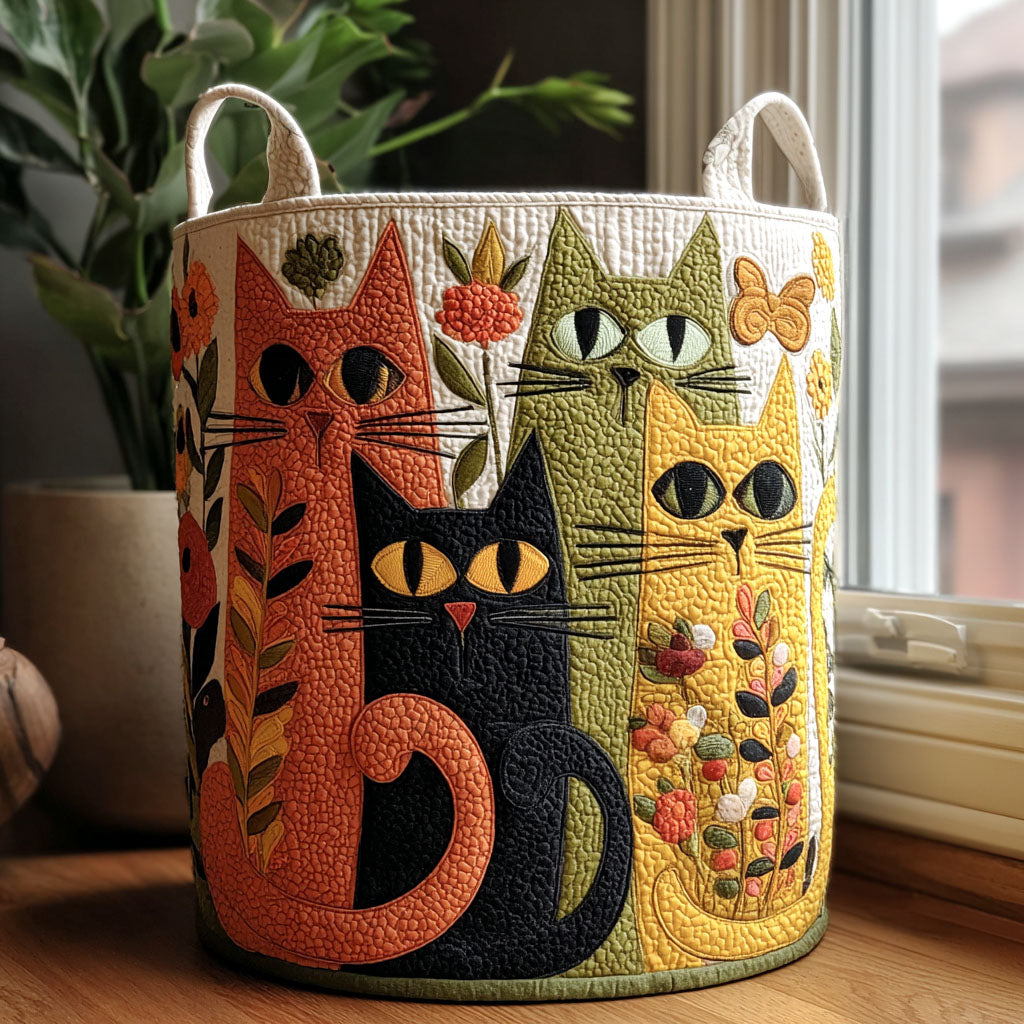Botanical Cats Laundry Basket Laundry Gifts, Housewarming Gift Ideas, Mother's Day Gifts