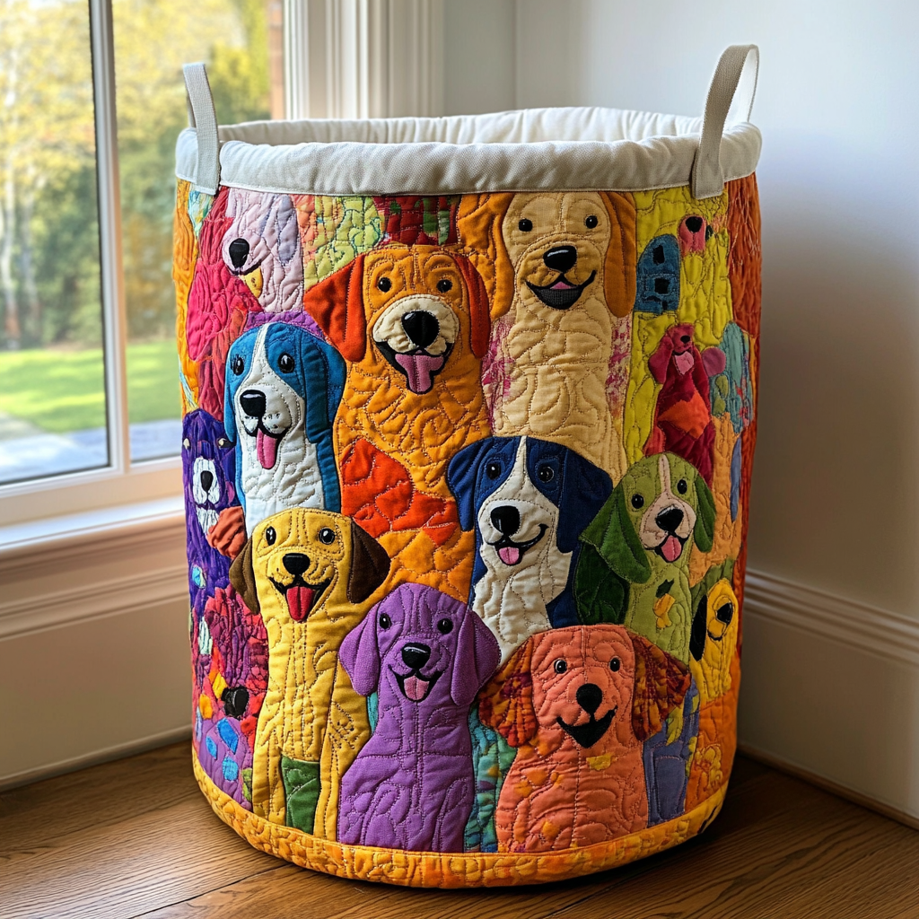 Bright Dogs Laundry Basket Laundry Gifts, Housewarming Gift Ideas, Mother's Day Gifts