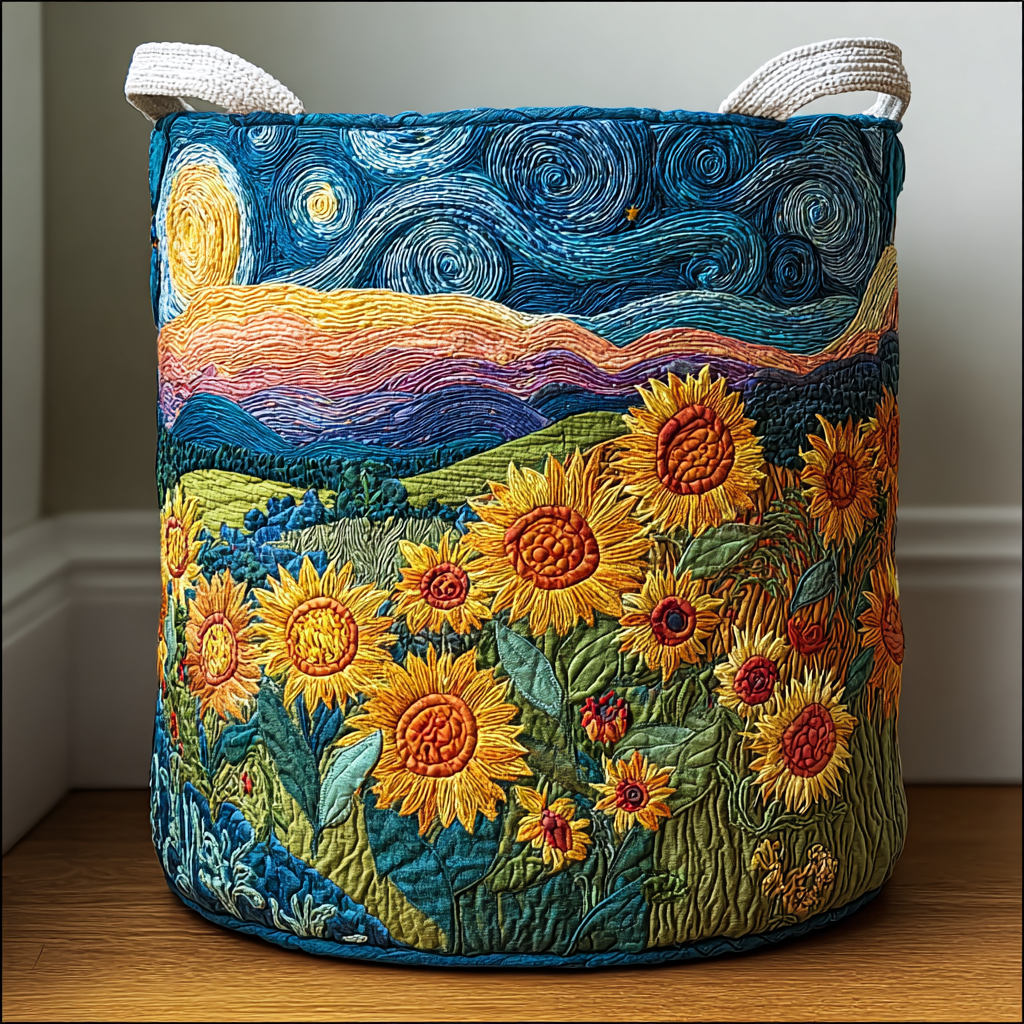 Bright Sunflower Laundry Basket Laundry Gifts, Housewarming Gift Ideas, Mother's Day Gifts