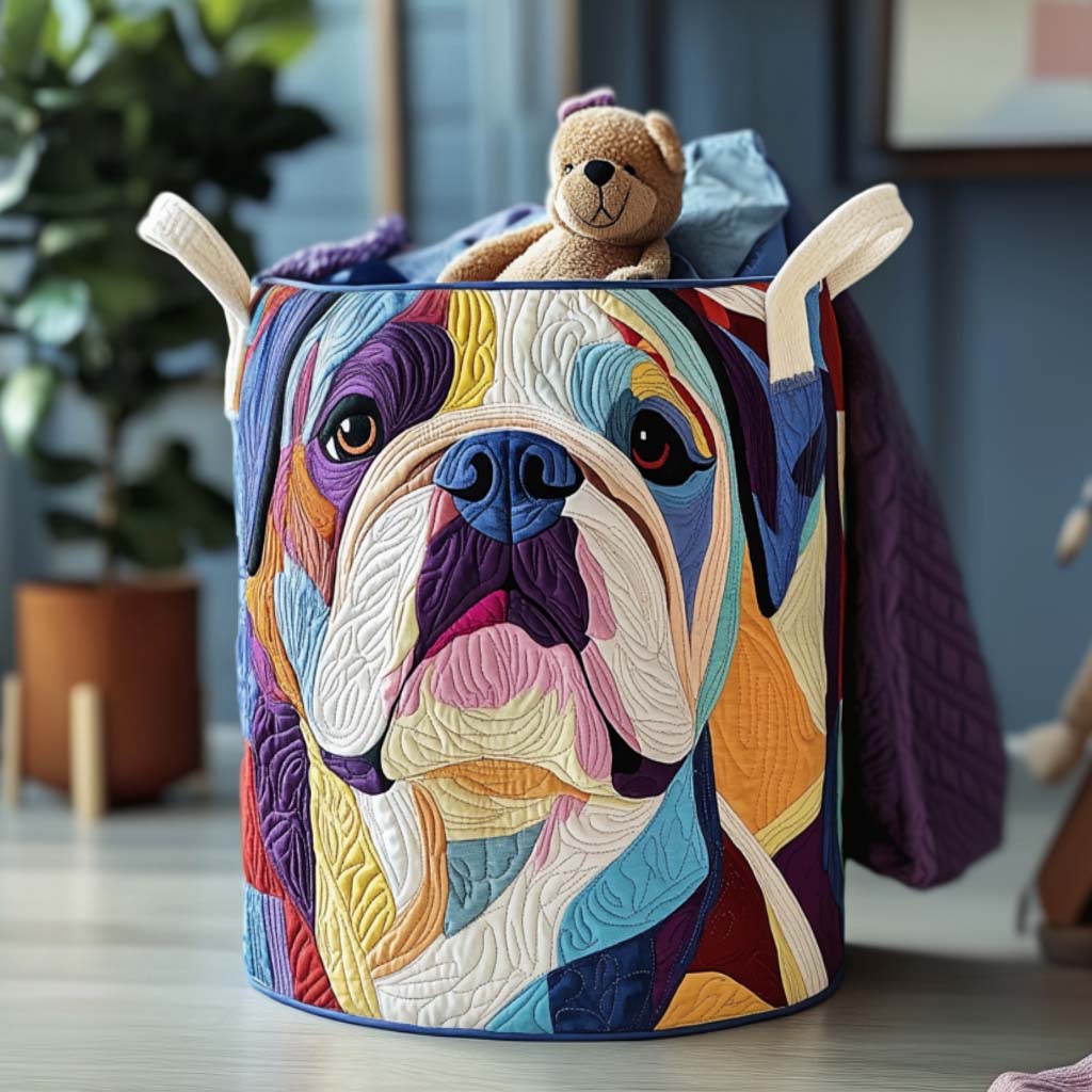 Bulldog Snuggle Time Laundry Basket Laundry Gifts, Housewarming Gift Ideas, Mother's Day Gifts