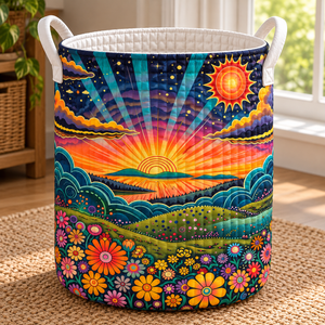 Retro Sunset Christmas Gifts laundry basket