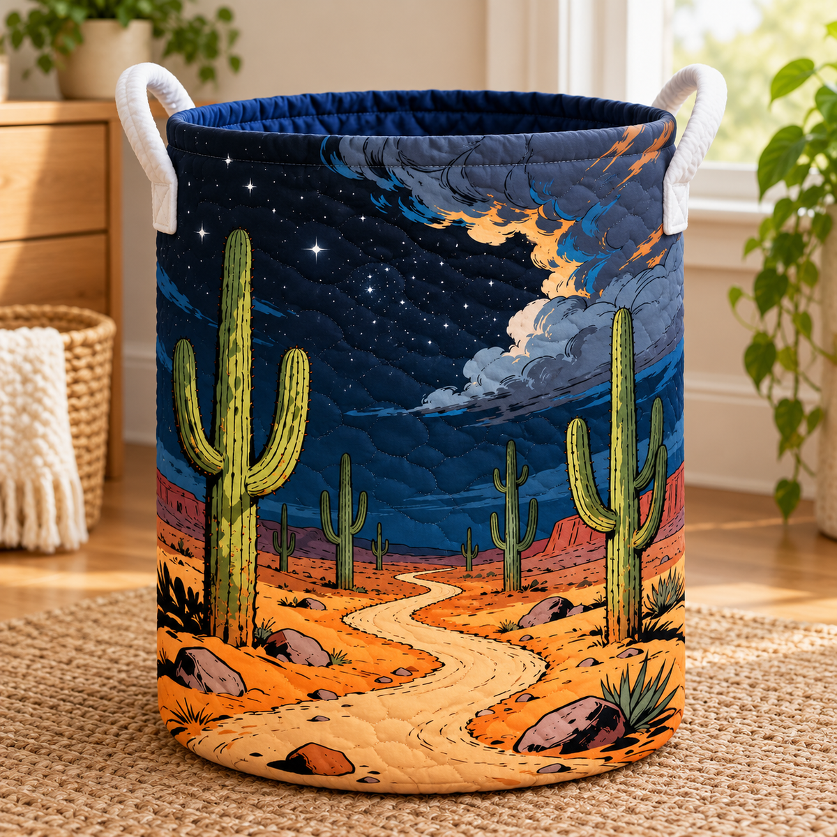 Starry Night Saguaro Christmas Gifts laundry basket