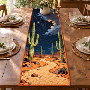 Starry Night Saguaro quilted table runner